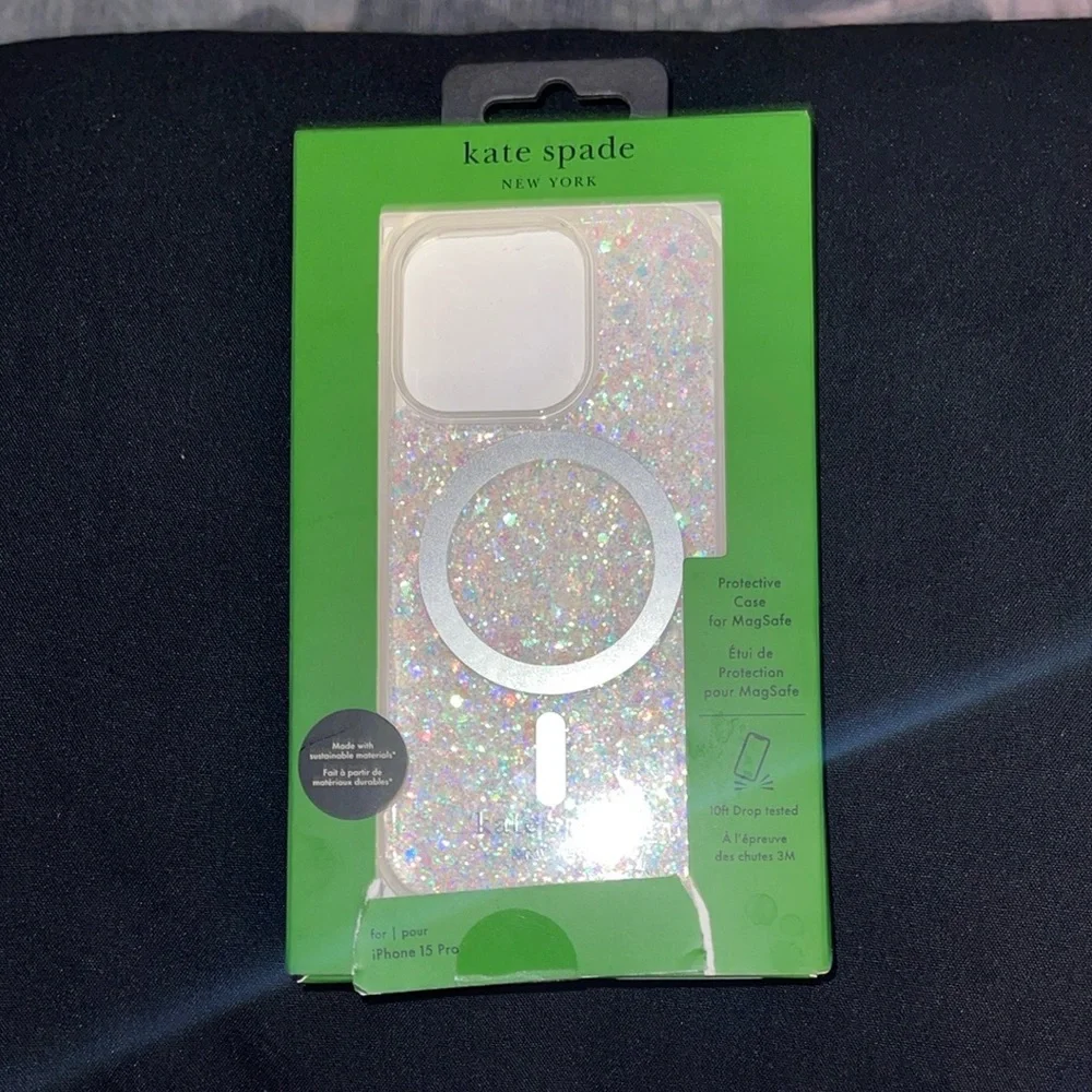 Kate Spade Silver Sparkle iPhone Case with Grip